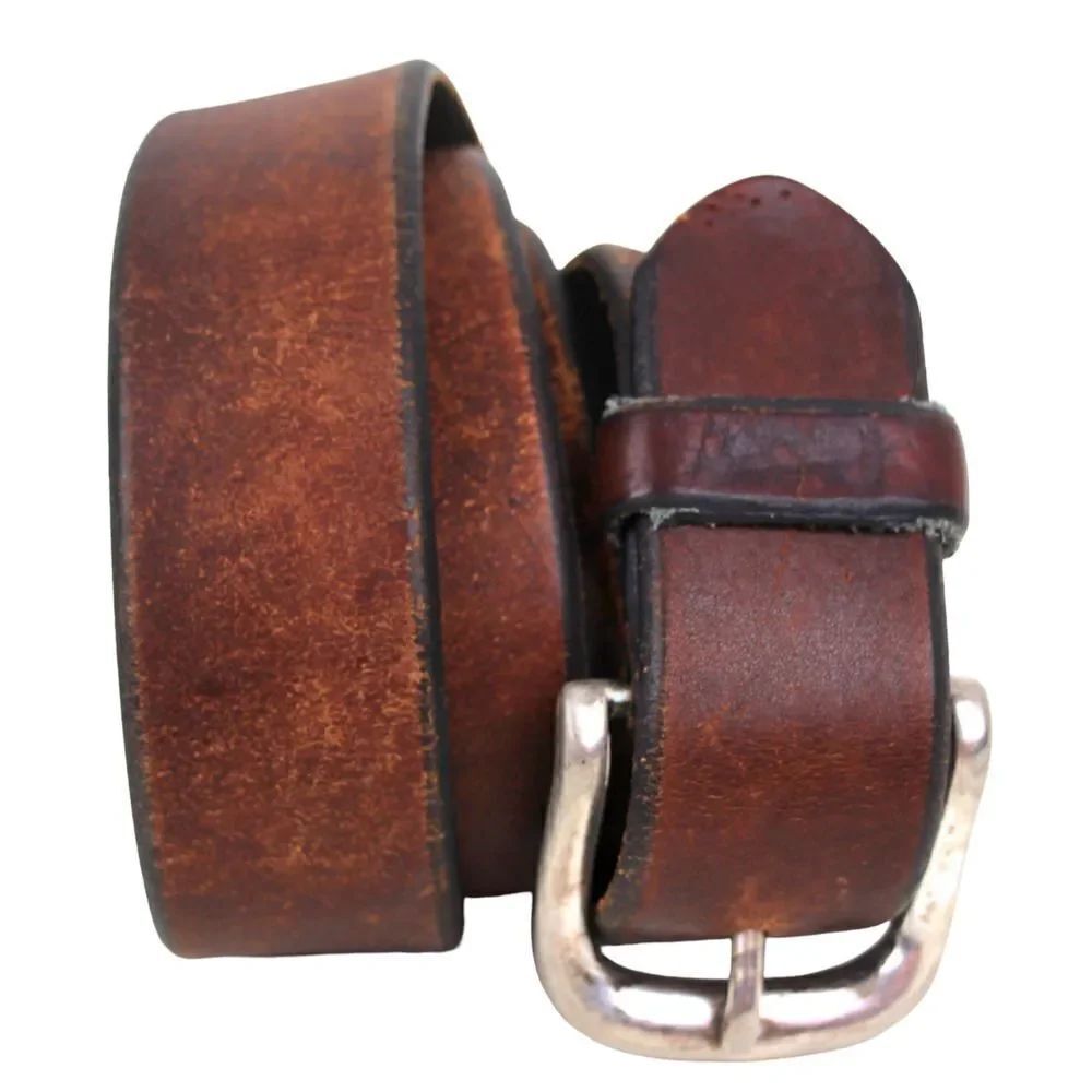 VTG Fossil BROWN GENUINE LEATHER 1.5"Wd DRESS CASUAL MEN'S BELT Sz 38/95 (B88